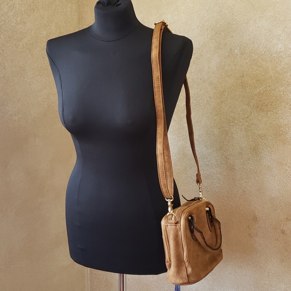 Cognac Mini Satchel Crossbody Shoulder Purse Fall - Picture 9 of 10